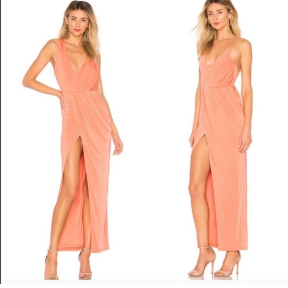 NBD NWT Sangria Sherbert Pastel One Shoulder Maxi Dress REVOLVE women’s size M